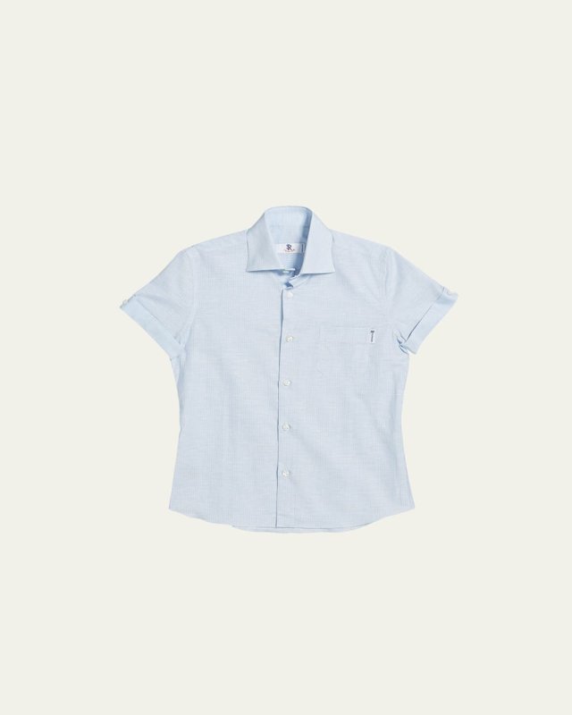 Kids' Striped Short-Sleeve Shirt, Size 6-14